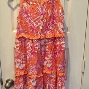 Cat & Jack Orange and Pink Floral Kids Dress